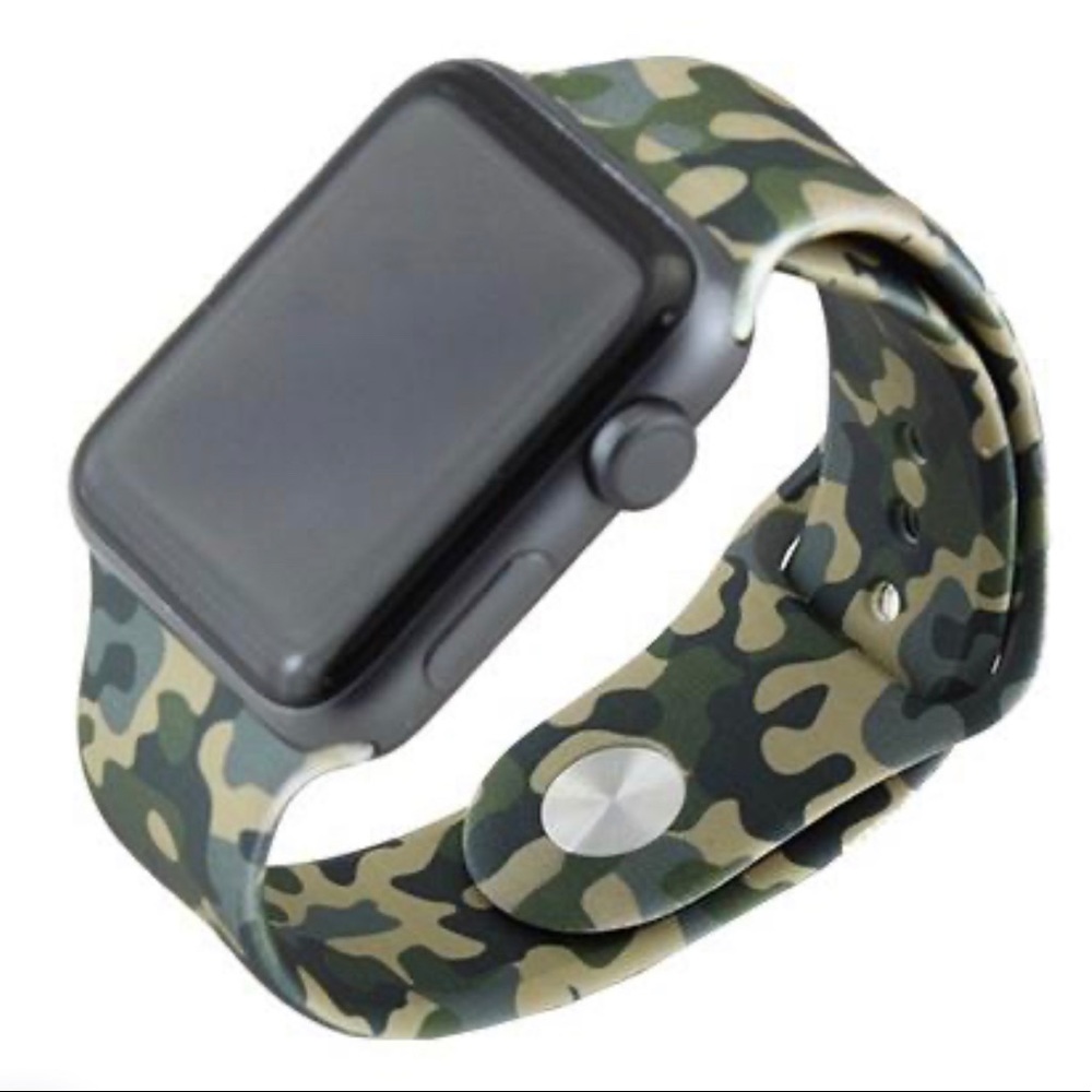 For Apple Watch Camo Print Silicone Band, 42MM